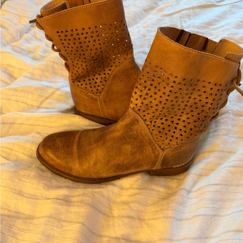 Bed Stu Brown Lace Up Boots Cobbler - Picture 2 of 8